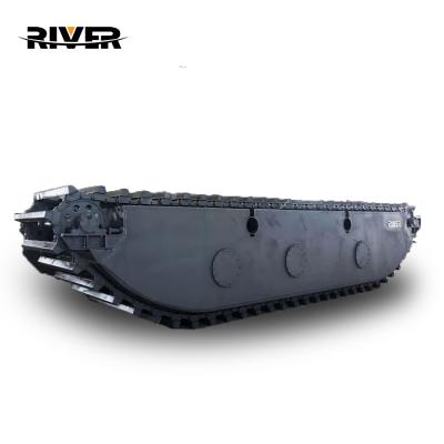 China RIVER-345PU Heavy Duty Excavator Attachment Amphibious River Excavator Pontoon Undercarriage Dredging Excavator For Sale for sale