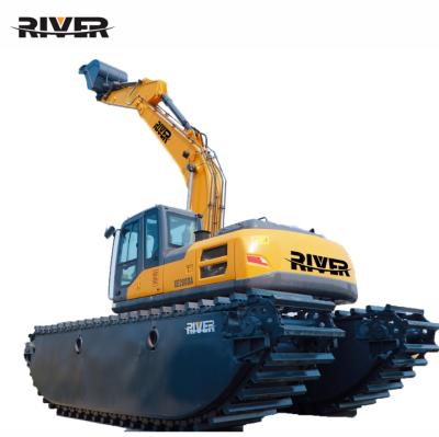 China RIVER-200 heavy duty amphibious river excavator excavator pontoon undercarriage dredging excavator machinery repair shops RIVER-200 for sale for sale