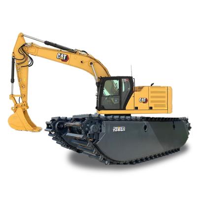 China Construction material shops hot sale River-200 pontoon undercarriage with CAT swamp amphibious swamp dredging excavator for sale for sale