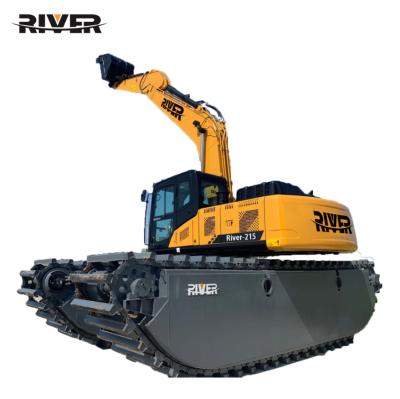 China RIVER-215PU Excavator Amphibious Floating Pontoon Landing Gear Swamp Excavator Pontoon Maker for sale