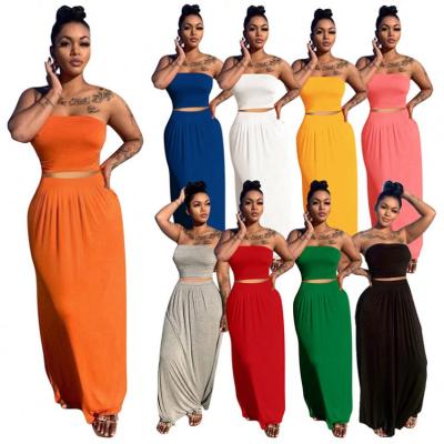 China Anti-pilling Avril Solid Color Fashion Two Piece Set Women Clothing Women Two Piece Sets For Long Dress for sale