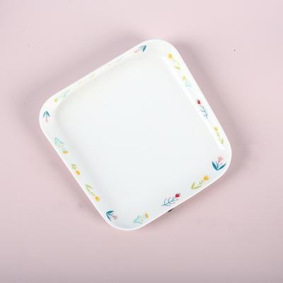 China Nordic Viable Hot Selling Square Dishes Dish Ceramic Porcelain Dish Set Supermarket Tableware White Porcelain Dishes for sale