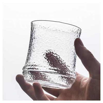 China Beautiful and durable Hot-selling ripple whiskey crystal glass latest Amazon design wine glass stock custom fee upfront for sale