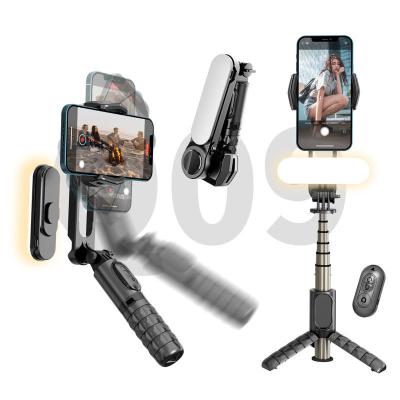 China NEW Q09 Detachable Fill Light Phone Selfie Gimble Stabilizer with Remote Control Tripod Fill Light Estabilizador Selfie Stick Demountable Radio for sale