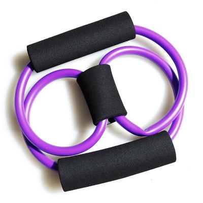 China Eco-Friendly Chest Promoter Elastic Band Word Gym 8 Rubber Expander Rope Sports Workout Resistance Bands Fitness Equipment Yoga Training for sale