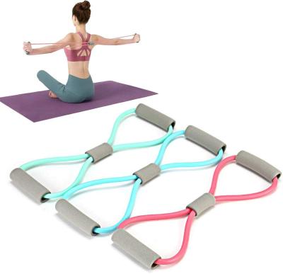 China Wholesale Eco-Friendly Customized 8 Shape Elastic Cotton Loop Resistance Bands For Pilates Exercise for sale