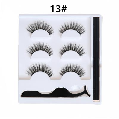 China Long Natural Three-in-One 3D Eyeliner Self Adhesive False Eyelashes Set False Eyelashes for sale