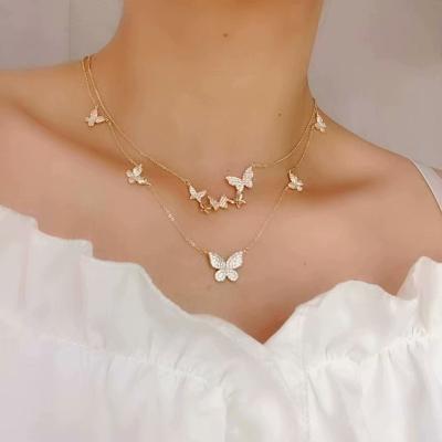 China FASHIONABLE LATEST Factory Wholesale Fashion Women Aesthetic Butterfly Necklace for sale