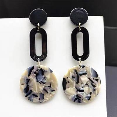 China Independent Geometric Acrylic 925 Sterling Silver Fashion Trendy Women's Acetic Acid Resin Earrings Beautiful for sale