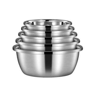 China Sustainable Set of 9 Stackable Multi Functional Stainless Steel Salad Bowl Stands Induction Stove Stock Pot Mixing Bowl 18cm-32cm for sale