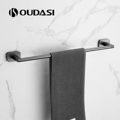 China Fashion Bathroom Accessories Luxurious Simple Round Towel Gunmetal Brass Towel Rack for sale