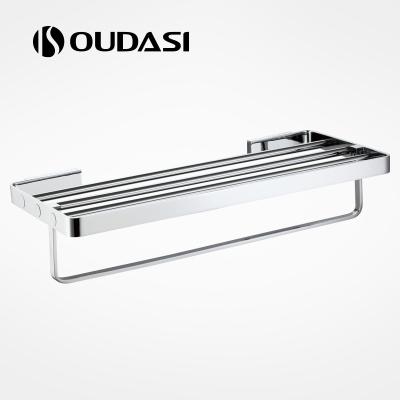 China Fashion Bathroom Accessories Chrome Brass Towel Rack and Stainless Steel Bath Towel Rack for sale