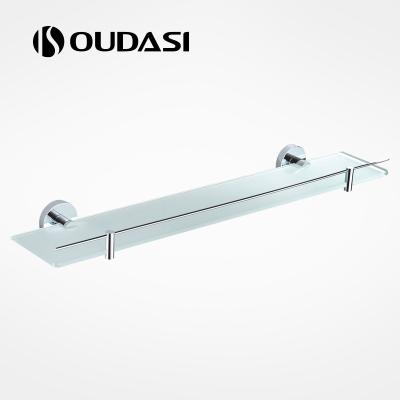 China Wall Mounted Type Glass Shelf Wall Mounted Brass Hardware Storage Bathroom Accessory For Bath Fitting for sale