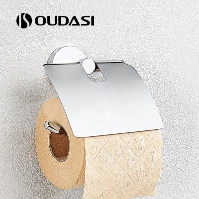 China Modern Brass Chrome Plated Toilet Paper Roll Holder With Shelf for sale