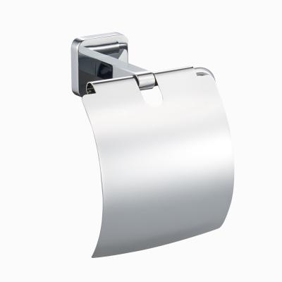 China Modern Zinc Chrome Toilet Paper Roll Holder With Lid Paper Holder for sale