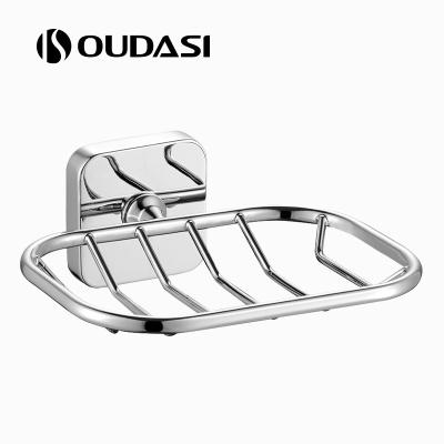 China Modern Luxury High Quality Wall Mounted Zinc Bathroom Accessories Set Glass Soap Basket Dish Rack for sale