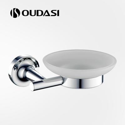 China Fashion Zinc Luxury High Quality Wall Mounted Bathroom Accessories Set Soap Dish Glass Holder for sale