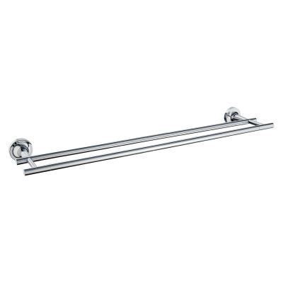 China Fashion Bathroom Accessories Luxurious Double Round Towel Zinc Chrome Towel Rack for sale