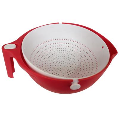 China Multifunctional Stocked Sieve Food Grade ABS Kitchen Basket Strainer for sale