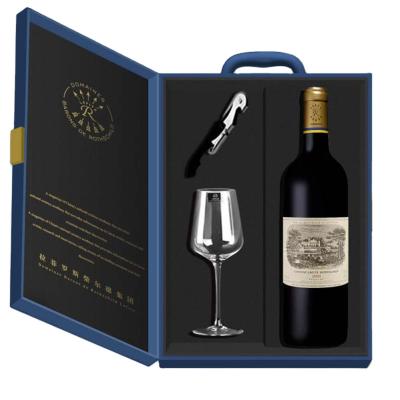 China Factory direct sale high quality modern PU bottle wine box with wine glass box for sale