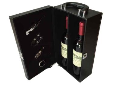 China New Wine Sustainable Luxury Wooden Double Packing Gift Box Portable Bottle Wine Box for sale