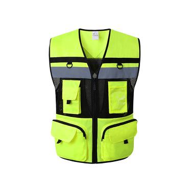 China Hi Vis Hi Vis Vests For Men Women High Visibility Safety Safety Reflective Vest With Pockets Zipper Front Meets for sale