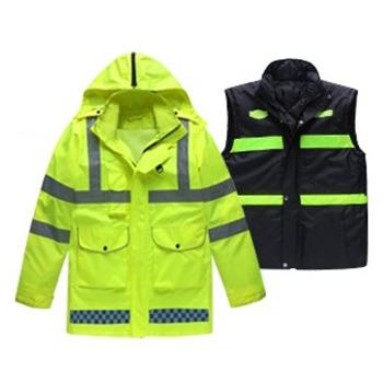 China Water Proof Winter Workwear Set Hi Vis Viz Jacket High Visibility Reflective Jacket Safety Winter for sale