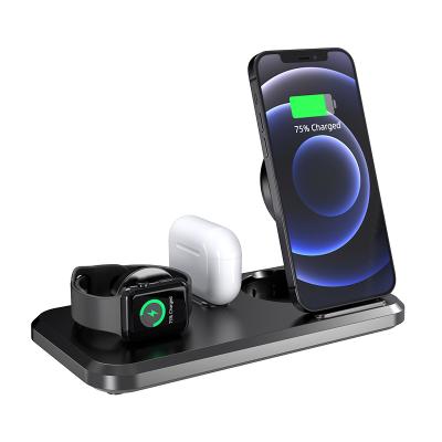 China Mobile Phone Folding 3 in 1 Home Wireless Charging Stand 15W Mobile Phone Wireless Charger 2021 for sale