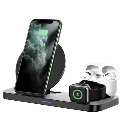 China Mobile phone Three-in-one multi-function wireless fast charging mobile phone watch earphone stand wireless charger for sale