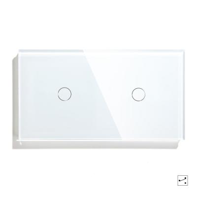 China glass panel & Iron plate & Plastic Switch Module Double 1Gang 2Way Lamp Switches Touch Sensor Wall Switch Plastic Glass Switches Blacklight Dark White Black Gold for sale