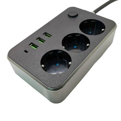 China Power Strip USB Household Power German Style Industrial European Standard Charging Strip Plug-in Panel for sale