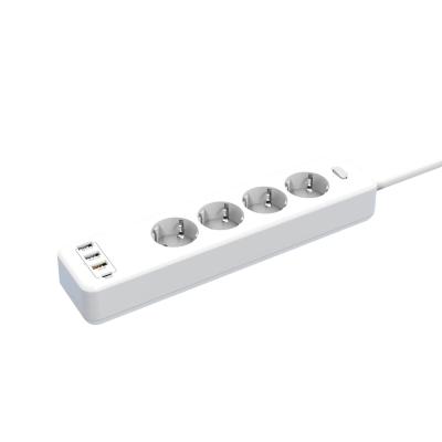 China Industrial European Standard USB Home Plug Converter PD20WQC Charging Power Strip Anti-Surge Fast Power Strip for sale