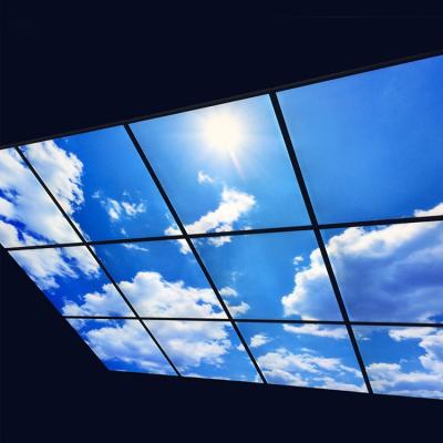 China Modern 595*595Mm Led Skylight Panel Blue Sky Clouds Ceiling Light Panel Light For Hospital Office for sale