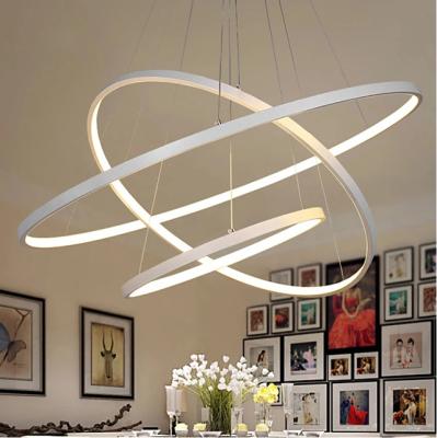 China Modern Simple Hanging Circle Rings Ceiling Light Indoor Decorative Led Chandelier, Designed Modern Chandelier Led Pendant Light for sale