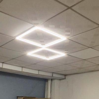 China Aluminum + PC Line Shape Square 595x595mm Power 48W And 85-265v Input 110Lm Per Watt Led Panel Frame Light for sale