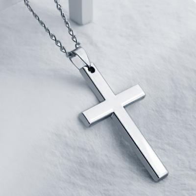 China Fashion TRENDY Professional Gold Plated 316L Stainless Steel Cross Pendant Necklace Jewelry for sale