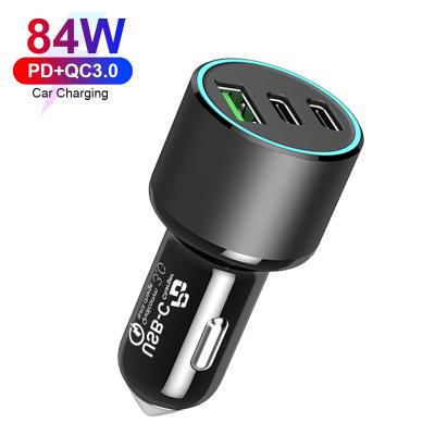 China MOBILE PHONE Multi Ports 84W USB Fast Car Charger PD 33W QC 18W Car Charger for Xiaomi for iPhone for Samsung for sale