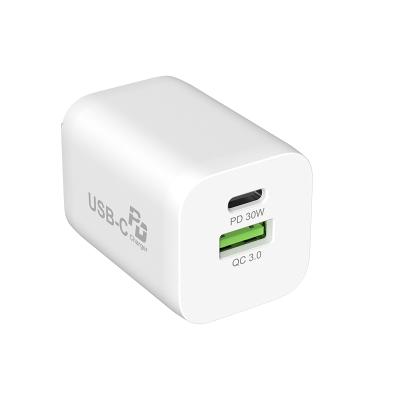 China EU USA UK AU 30W Mobile Phone USB Wall Charger 18W 30W USB C Fast Charging Palladium PD Dual Port Charger for sale