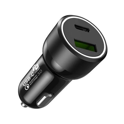 China Mobile Phone Dual Ports QC3.0 18W PPS 33W USB C Car Charger For iPhone 12 Pro Max Fast PD Car Phone Charger for sale