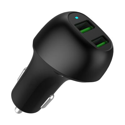 China South Korea New Products Cell Phone Dual Head Round QC3.0 Car Charger , Car Charger 2 Round Head QC3.0 Ports for sale