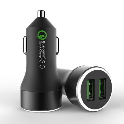 China With Quick Charge 3.0 Double QC 3.0 Most Products LED Light USB Car Charger Electric Car Charger For Smartphones for sale