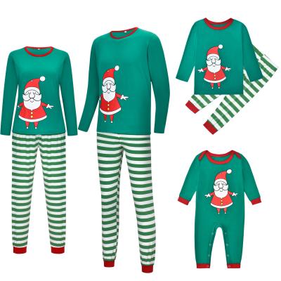 China Christmas 2021 QUICK DRY Amazon Mommy and Me Santa Print 2 Piece Pajamas Family Christmas Pajamas Cotton Pajamas for sale