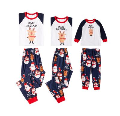 China 2021 Mommy and me QUICK DRY Christmas Elk Print Sleepwear Christmas Pajamas Pure Cotton Christmas Pijamas Sets For Family for sale