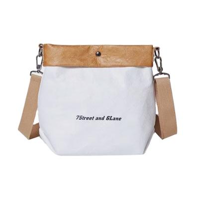 China Fashionable ready to send a sample tyvek bag brown dupont tyvek paper material cross - body bag for women for sale