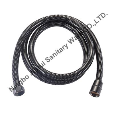 China Low Price Traditional Black Painting Stainless Steel Metal Shower Hose 1.5m Anti-Kink Shower Hose for sale