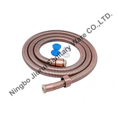 China Traditional Customized SS201 Rose Gold Color Flexible Shower Hose Bathroom Accessories for sale