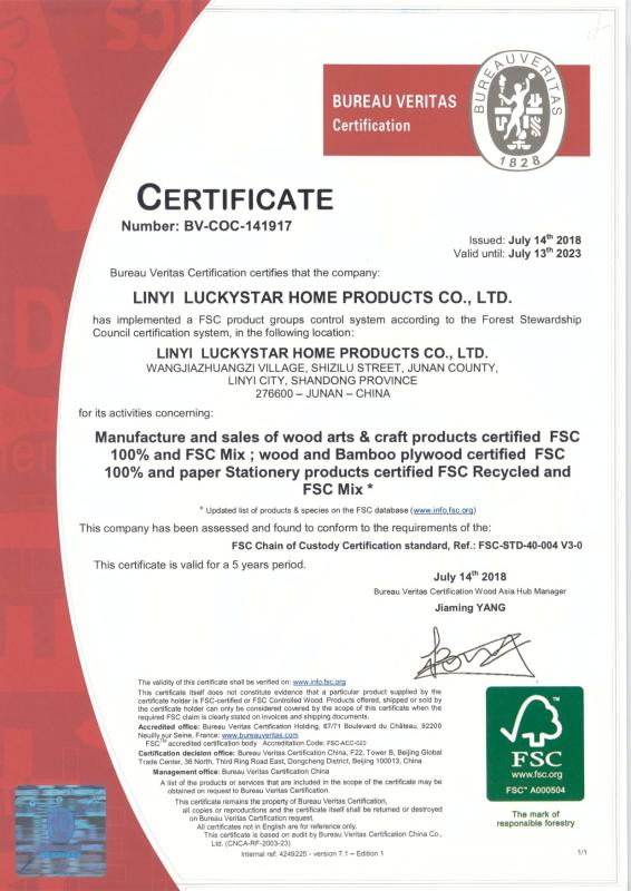 FSC - Linyi Luckystar Home Products Co., Ltd.