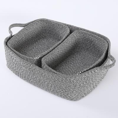 China Top Quality Good Price Eco - Friendly Durable Small Cotton Rope Woven Hamper Laundry Hamper With Storage for sale