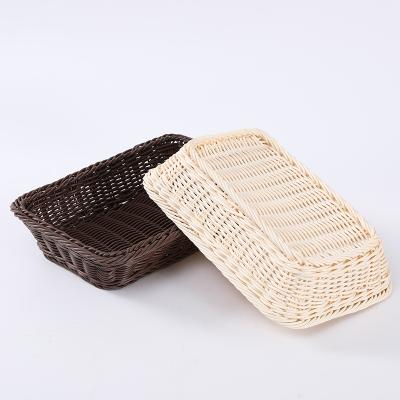 China Best Selling Europe Kitchen Weave Plastic Rattan Baskets for sale