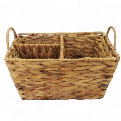 China Natural China Water Hyacinth Basket Weave Vegetable Plankton Basket For Storage Laundry Picnic for sale